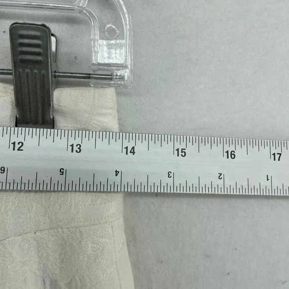 Guess Capri Pants Women's Sz 0 Ivory Embroidered Floral Low-Rise Straight Leg - Picture 3 of 11